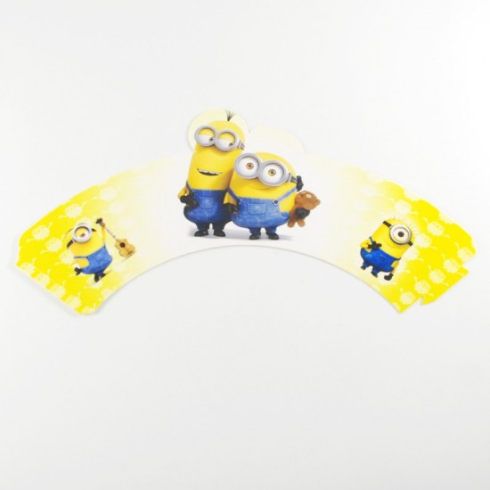 Minions Çılgın Hırsız Resimli Cupcake Kenar Süsü 10 Adet