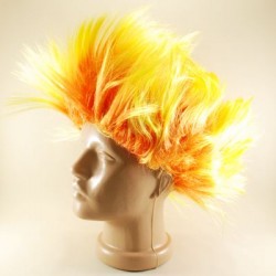 Punk Disko Kırmızı Ve Sarı Peruk