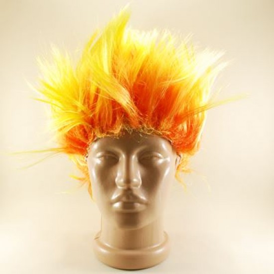 Punk Disko Kırmızı Ve Sarı Peruk