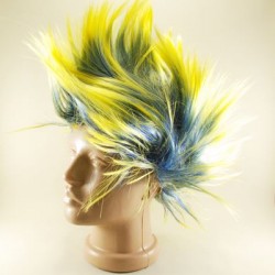 Punk Disko Sarı Ve Lacivert Peruk