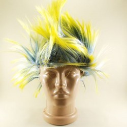 Punk Disko Sarı Ve Lacivert Peruk