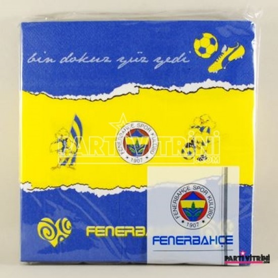 Fenerbahçe Sarı Lacivert Logolu Lisanslı Parti Peçetesi 20 Adet