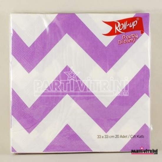 Lila Zigzag Desenli Peçete