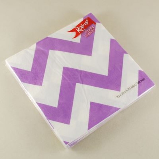 Lila Zigzag Desenli Peçete