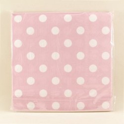 Pembe Beyaz Puantiyeli Peçete