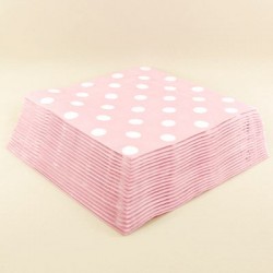 Pembe Beyaz Puantiyeli Peçete