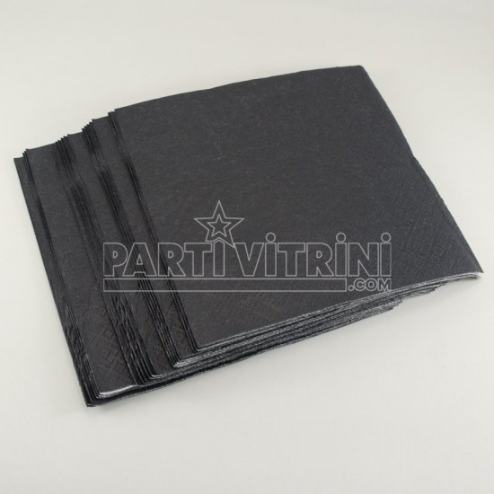 Siyah Düz Renk Parti Peçetesi 16 Adet