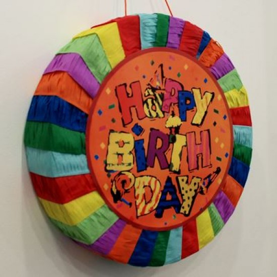 Rengarenk Happy Birthday Yuvarlak Pinyata