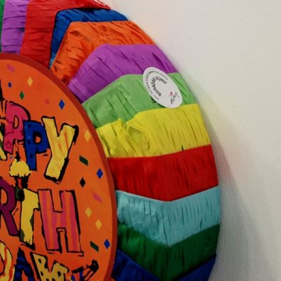Rengarenk Happy Birthday Yuvarlak Pinyata