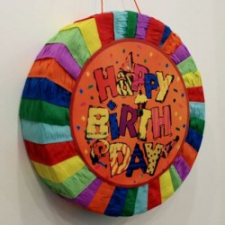 Rengarenk Happy Birthday Yuvarlak Pinyata