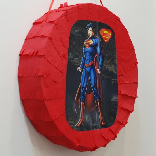 Superman Temalı Yuvarlak Pinyata