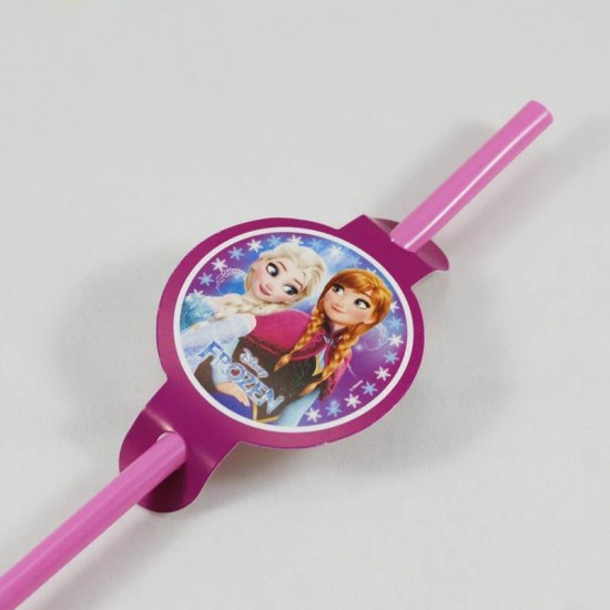 Prenses Elsa Ve Anna Resimli Şeffaf Körüklü Parti Pipeti