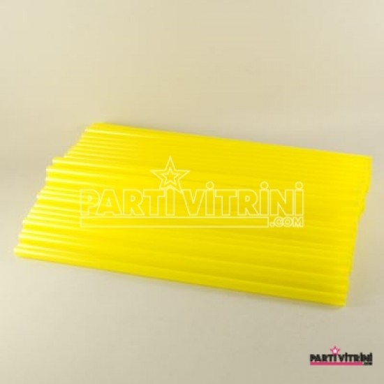 Sarı Kalın Frozen Parti Pipeti 100 Adet