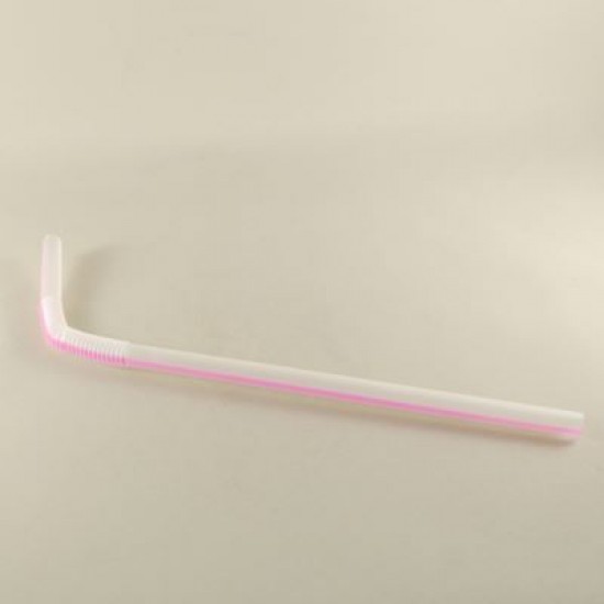 Şeffaf Pembe Ekstra Kalın Uzun Körüklü Frozen Parti Pipeti 50 Adet