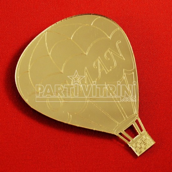 Balon Şeklinde İsim Yazılabilir Altın Renk Pleksi Ayna