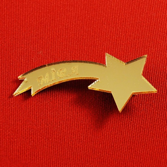 Kuyruklu Yıldız İsim Yazılabilir Altın renk Pleksi Ayna