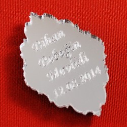 Motifli Dik İsim Yazılan Pleksi Ayna