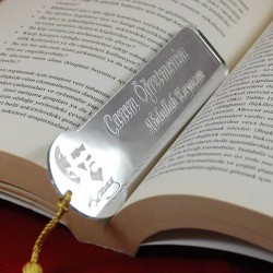 Atatürk Silüetli İsimli Ve Püsküllü Kitap Ayracı Pleksi Ayna