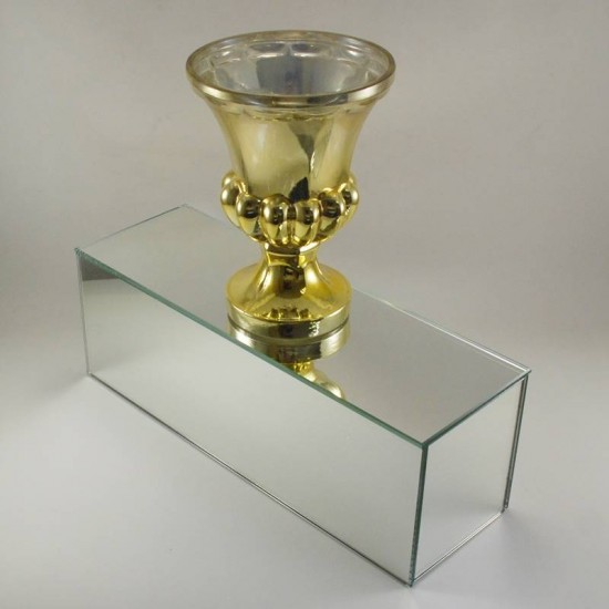 Ayna Stand Vazo Altlığı Cam Ayna 10x30x10 Cm