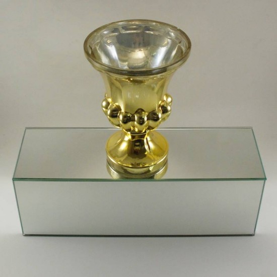 Ayna Stand Vazo Altlığı Cam Ayna 10x30x10 Cm