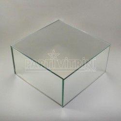 Ayna Stand Vazo Altlığı Cam Ayna 25x25x10 Cm