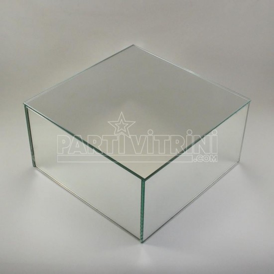 Ayna Stand Vazo Altlığı Cam Ayna 25x25x10 Cm