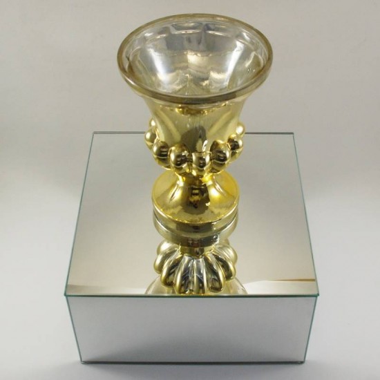 Ayna Stand Vazo Altlığı Cam Ayna 25x25x10 Cm