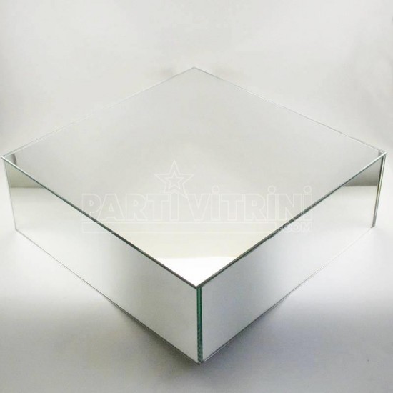 Ayna Stand Vazo Altlığı Cam Ayna 30x30x10 Cm