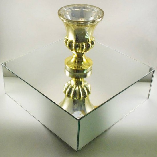 Ayna Stand Vazo Altlığı Cam Ayna 30x30x10 Cm