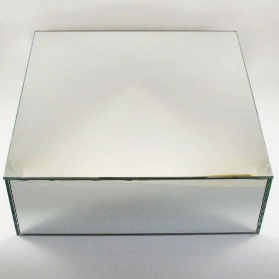 Ayna Stand Vazo Altlığı Cam Ayna 30x30x10 Cm