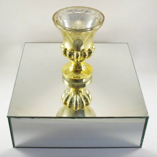 Ayna Stand Vazo Altlığı Cam Ayna 30x30x10 Cm