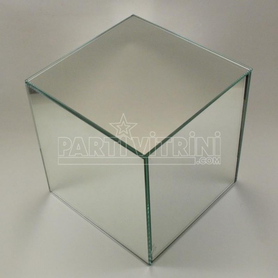 Küp Ayna Stand Vazo Altlığı Cam Ayna 15x15x15 Cm