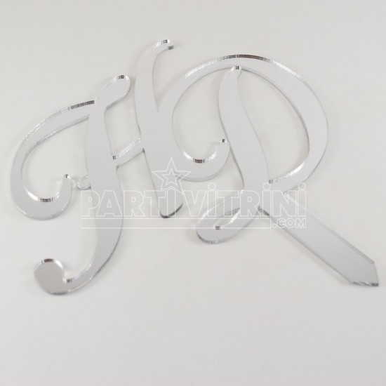 Baş Harfler Pleksi Ayna Pasta Süsü