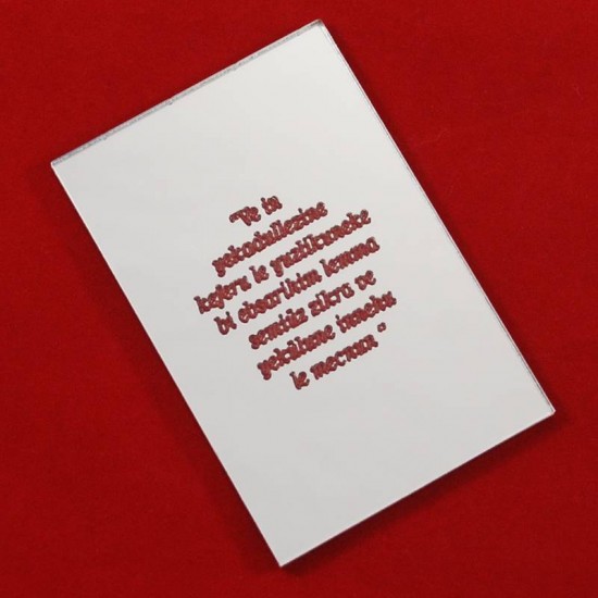 Dikdörtgen Şeklinde İsim Yazılan Pleksi Ayna