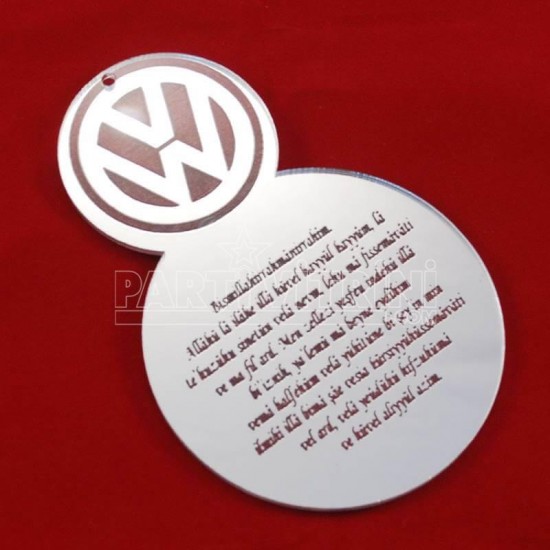 Logolu Ve Ayetel Kürsi Yazılı Pleksi Ayna Dikiz Ayna Süsü