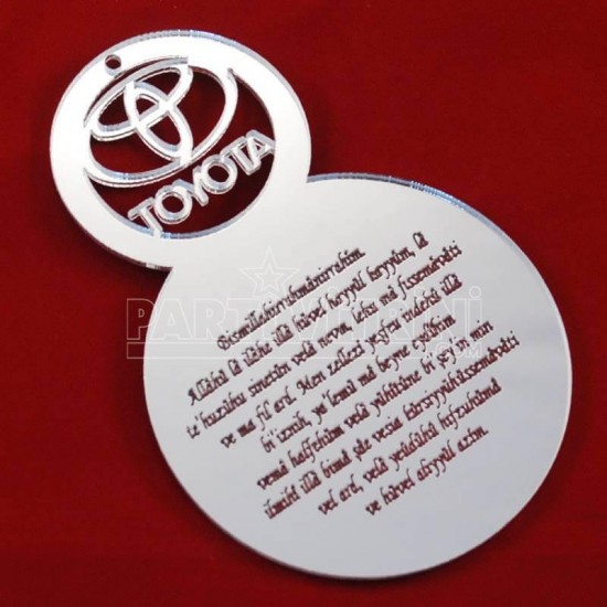 Logolu Ve Ayetel Kürsi Yazılı Pleksi Ayna Dikiz Ayna Süsü