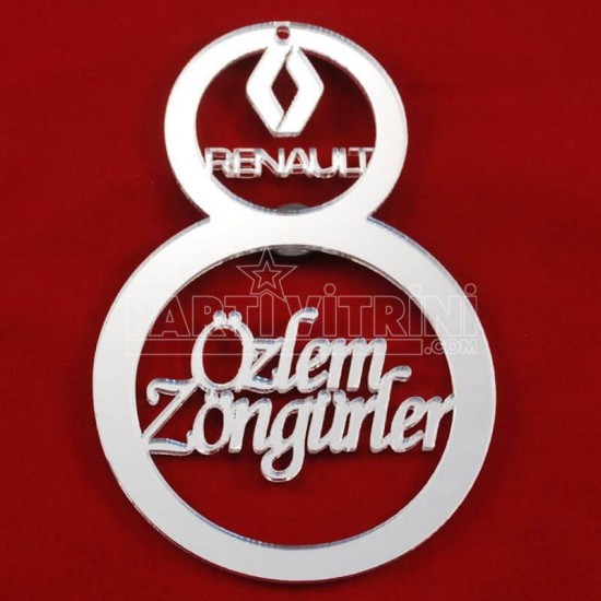 Logolu Ve İsim Yazılı Pleksi Ayna Dikiz Ayna Süsü