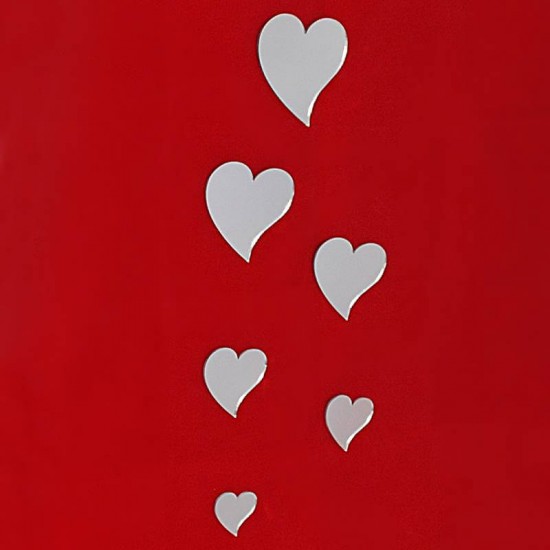 Pleksi Ayna Dekoratif Kalpler Duvar Süsü