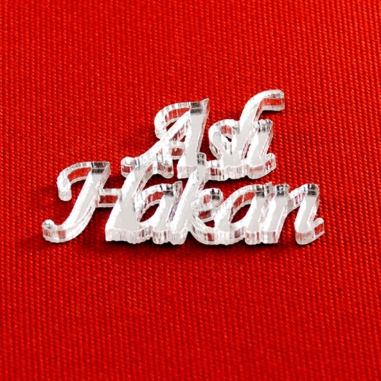 İsimli Gümüş Renk Pleksi Ayna