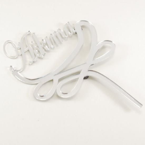 İsimli Pleksi Ayna Pasta Süsü