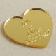 Kalp Şeklinde Altın Renk İsim Yazılan Pleksi Ayna