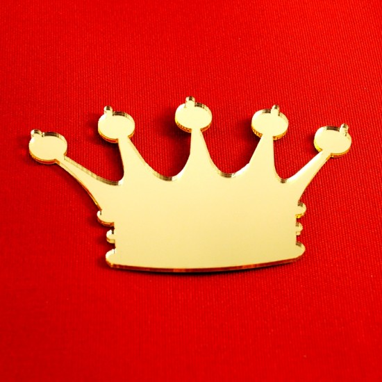 Kraliçe Tacı İsim Yazılan Pleksi Ayna Altın Renk