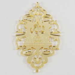 Oyma Motifli Allah Yazılı Ve İsim Yazılan Pleksi Ayna Altın Renk