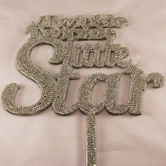 İsimli Parlak Taş Kaplanmış Ayna Pasta Süsü