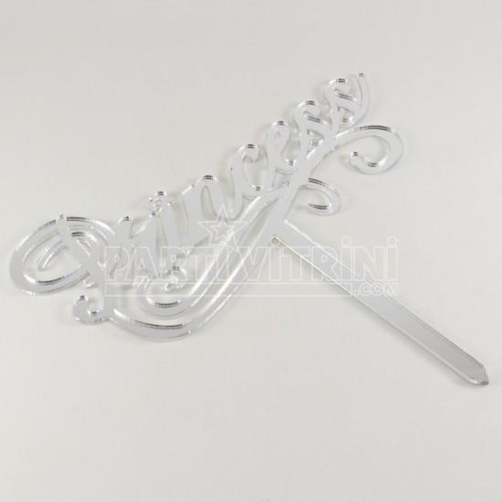 Princess Yazılı Pleksi Ayna Pasta Süsü