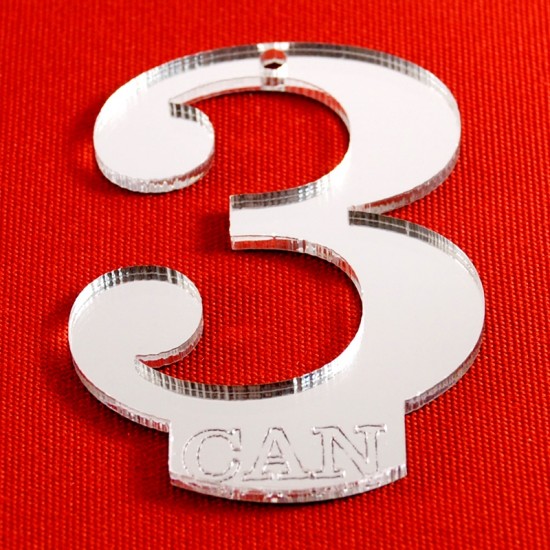 Rakam Şeklinde İsim Yazılan Anahtarlık Pleksi Ayna