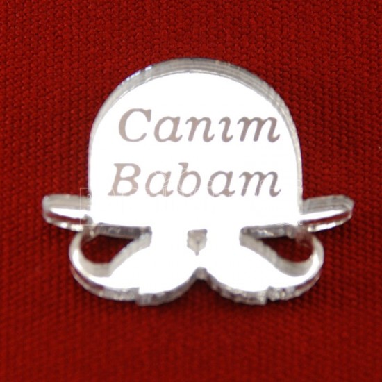 Şapka Ve Bıyık Figürlü İsim Yazılan Pleksi Ayna