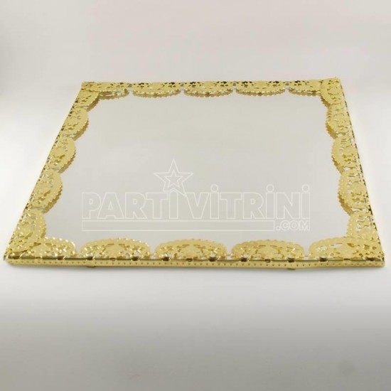 Ayna Supla Altın Renk Kare 30 cm