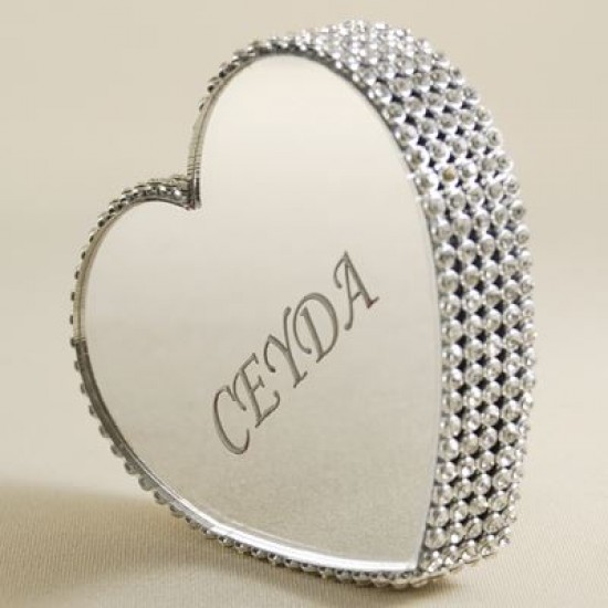 Yüzük Yükseltici Kalp Taşlı Gümüş Renk İsimli 2 Adet