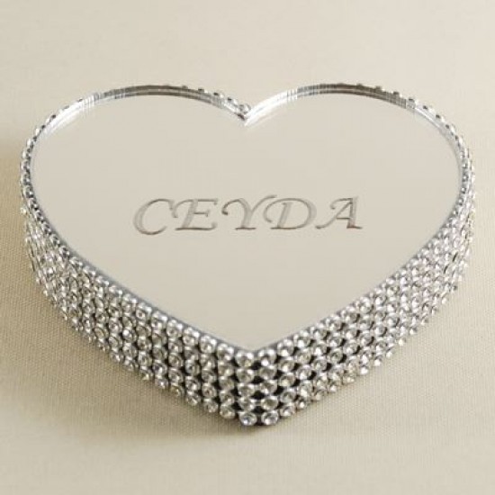 Yüzük Yükseltici Kalp Taşlı Gümüş Renk İsimli 2 Adet